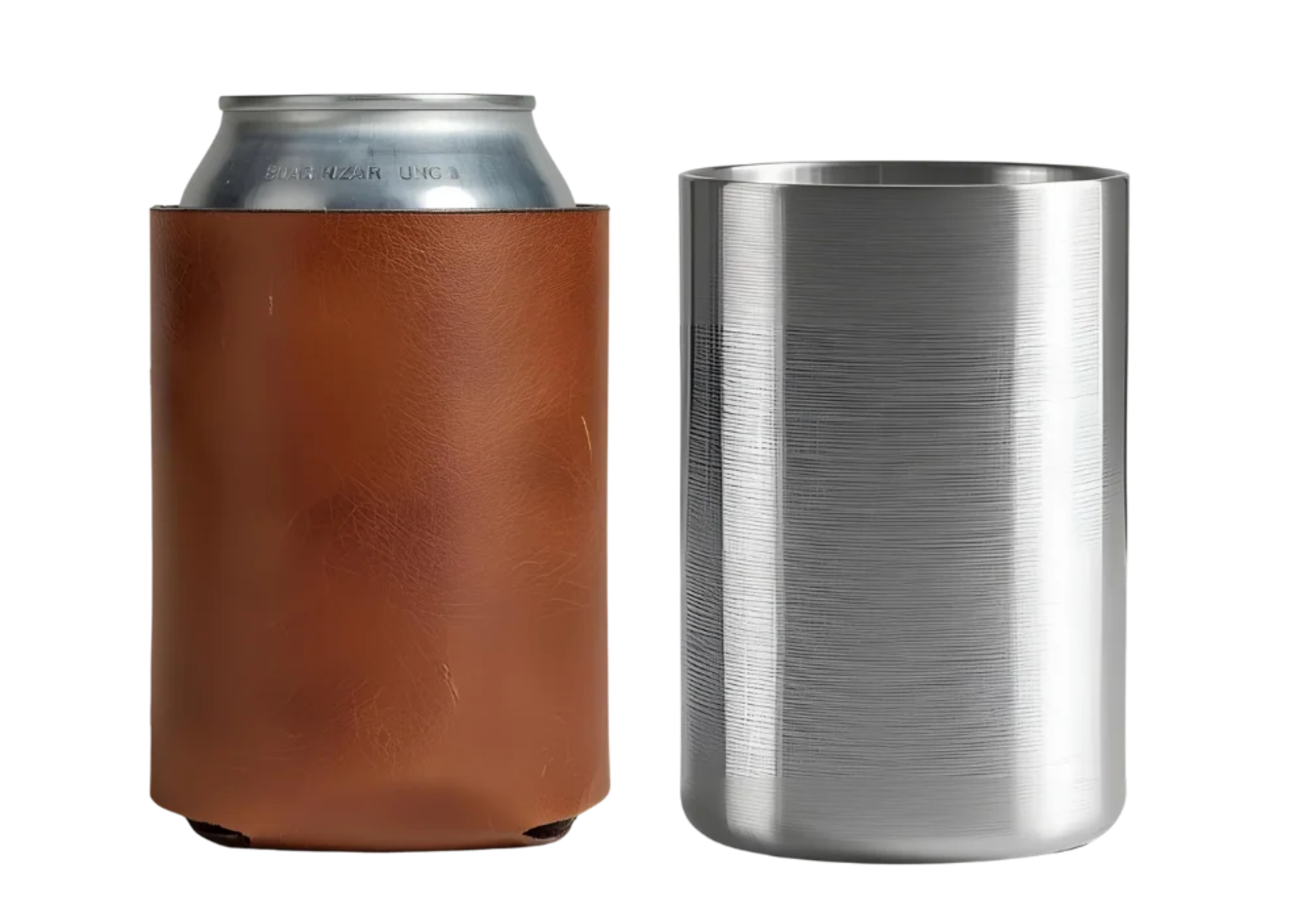 Metal, Leatherette Koozies