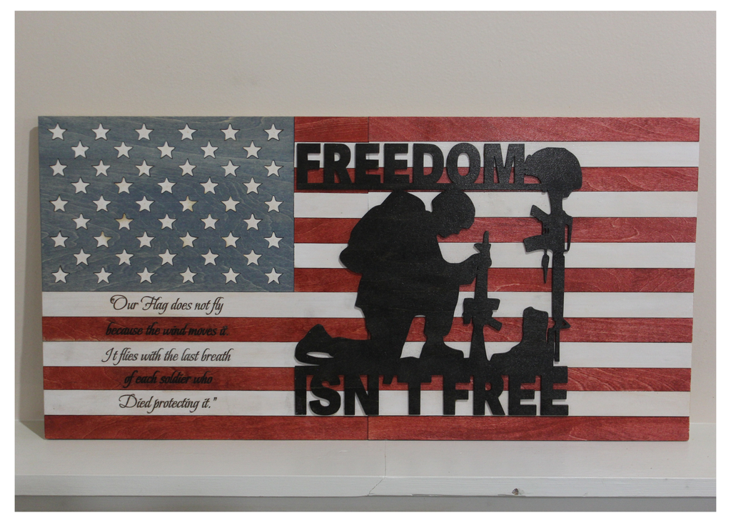 Freedom isn't free flag 12x24