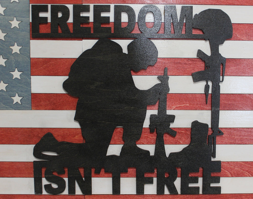 Freedom isn't free flag 12x24