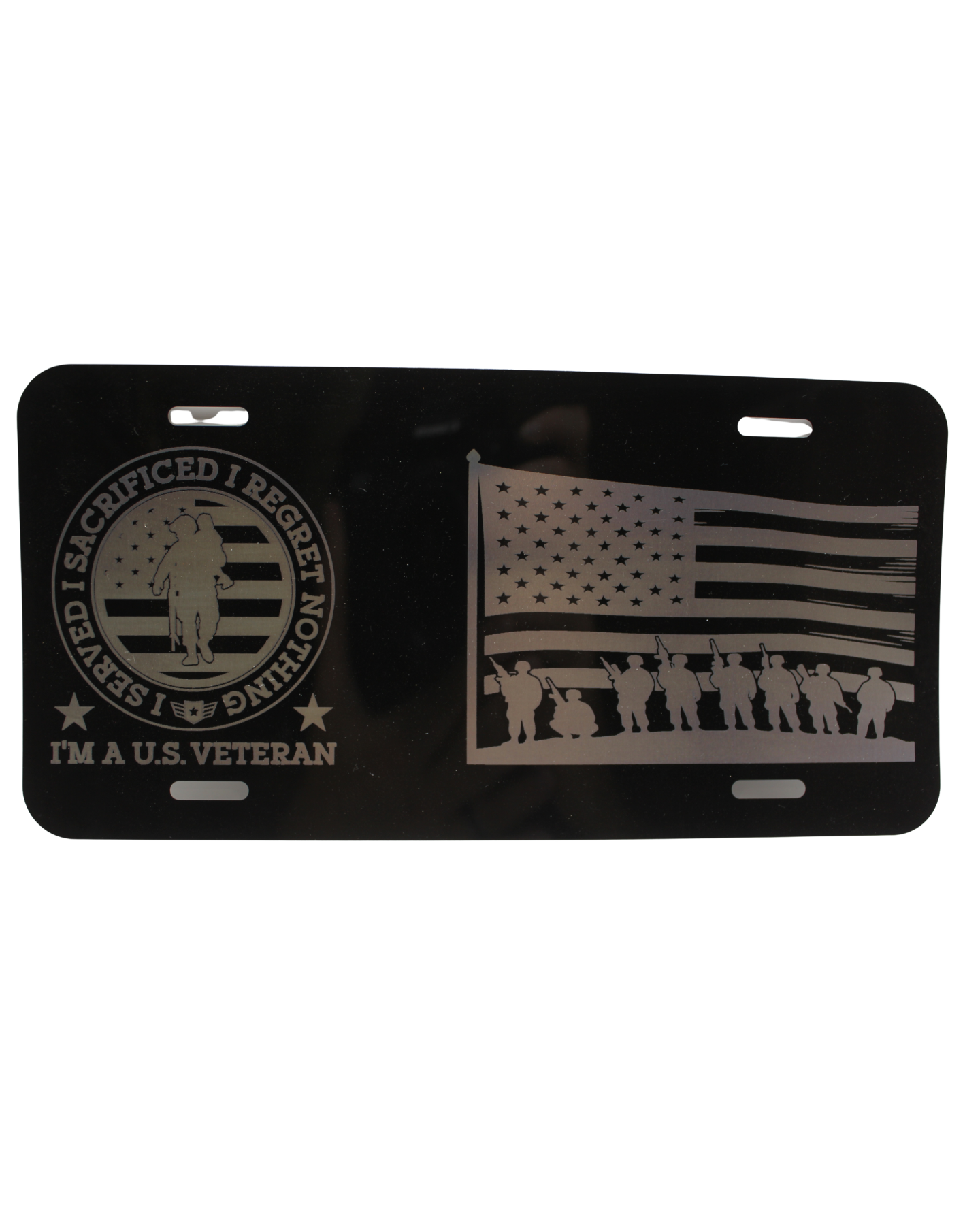 Front Vanity Plate 6x12 veteran flag