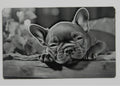 Dog 3 1/2x2 metal magnet
