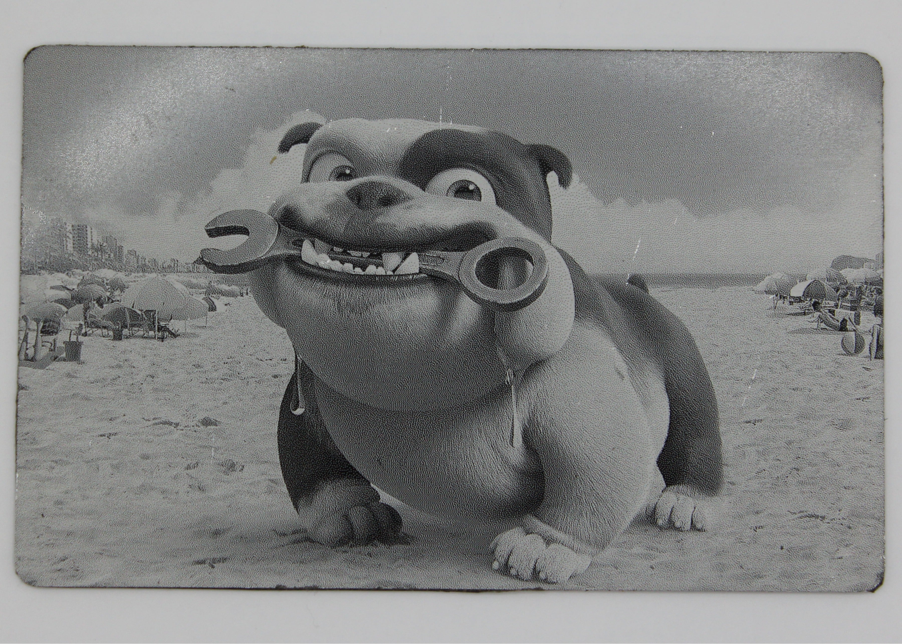 Dog 3 1/2x2 metal magnet