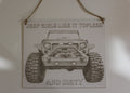 Topless and dirty canvas sign 10x8