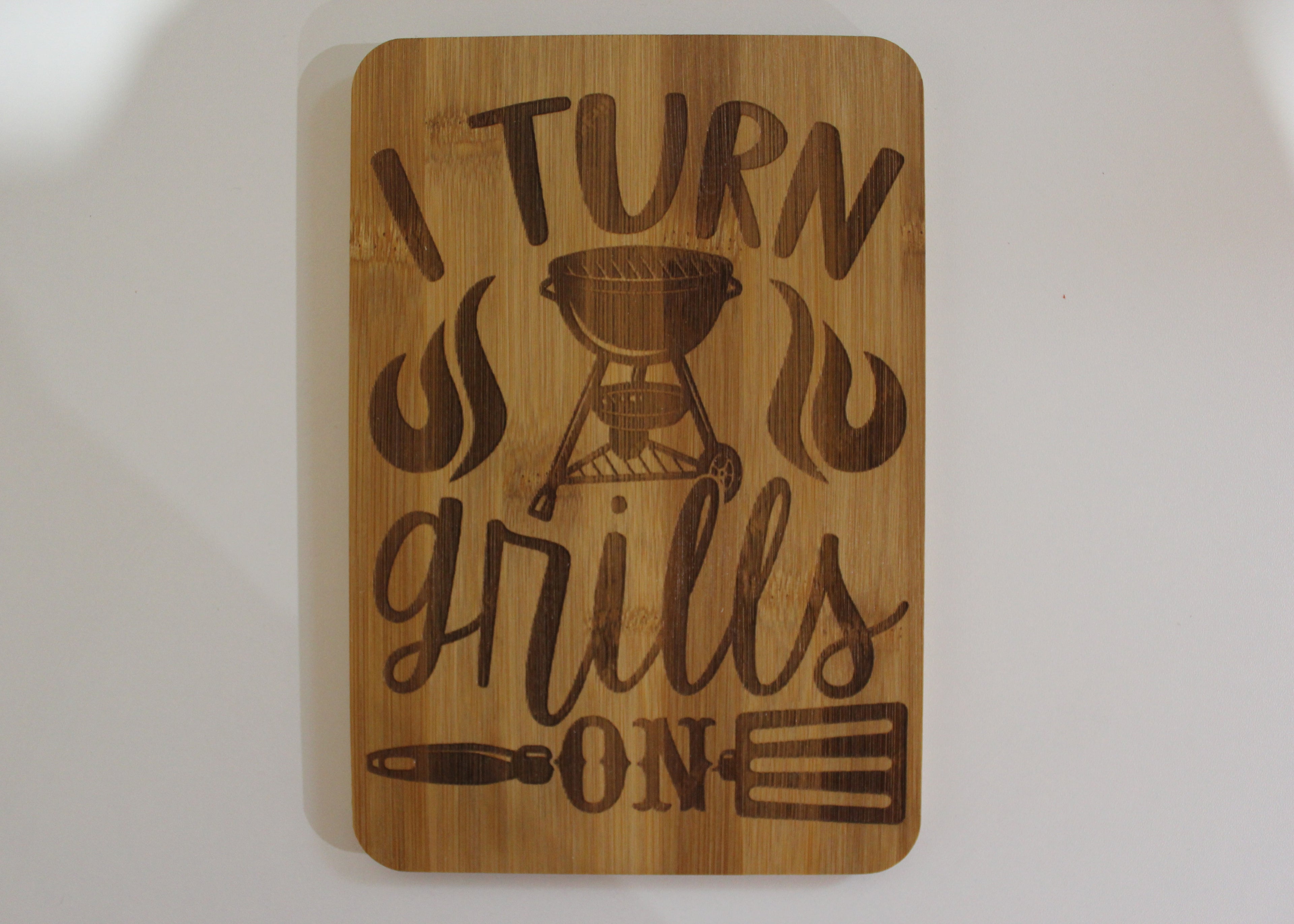 Turn Grills on 9x6 bamboo cutting board